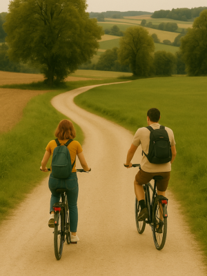 Zwei Radfahrer am Weg
